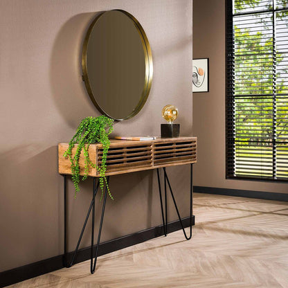 Moderner Konsolentisch Tweak von lefurn.de mit elegantem Design und Holzoberfläche, ideal für Flur oder Wohnzimmer.