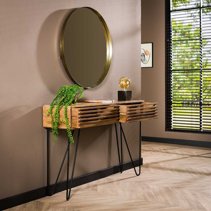 Konsolentisch Tweak von lefurn.de, moderner Tisch mit schlichtem Design und Holzoberfläche, ideal für Flur oder Wohnzimmer.
