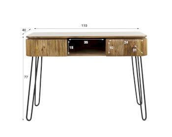 Konsolentisch Wave von lefurn.de mit modernem Design und eleganter Holzoberfläche, ideal für Flur oder Wohnzimmer.