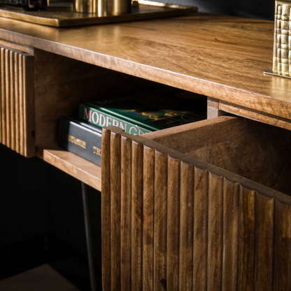 Konsolentisch Wave von lefurn.de aus Holz mit modernem Design, ideal für Flur oder Wohnzimmer, sichtbare Oberfläche und elegante Linien