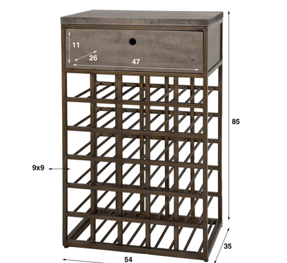 Konsolentisch mit Weinregal Ferro von lefurn.de, eleganter Holztisch mit integrierten Weinflaschenhaltern, modernes Design