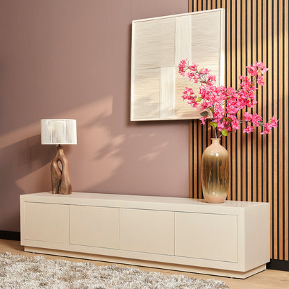 Helles Lowboard Brussel Sand 200 von lefurn.de mit Stauraum und modernem Design, rechteckige Form, Holzoptik.
