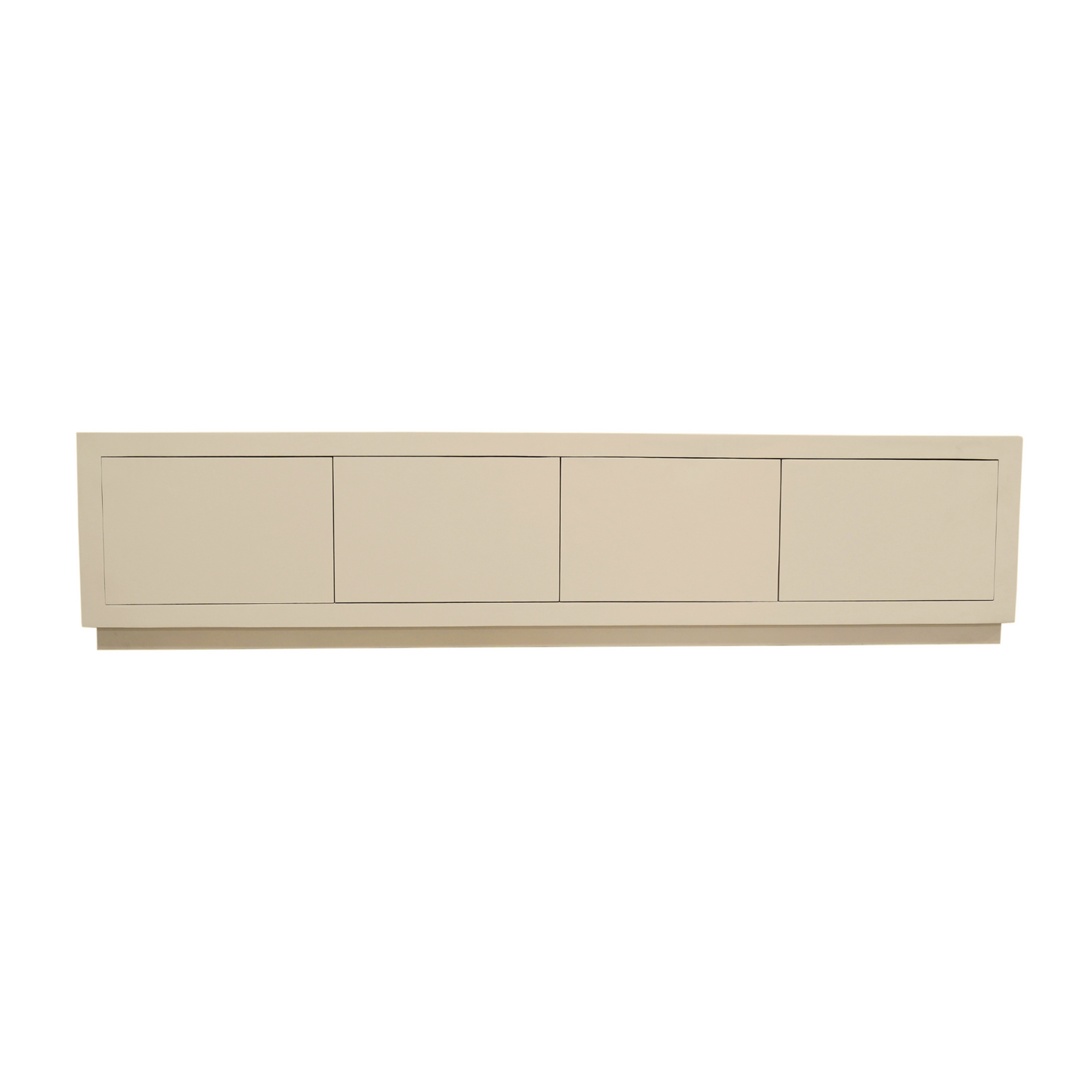 Helles Lowboard Brussel Sand 200 von lefurn.de mit modernem Design und Stauraum, auf hellem Holzhintergrund zu sehen.