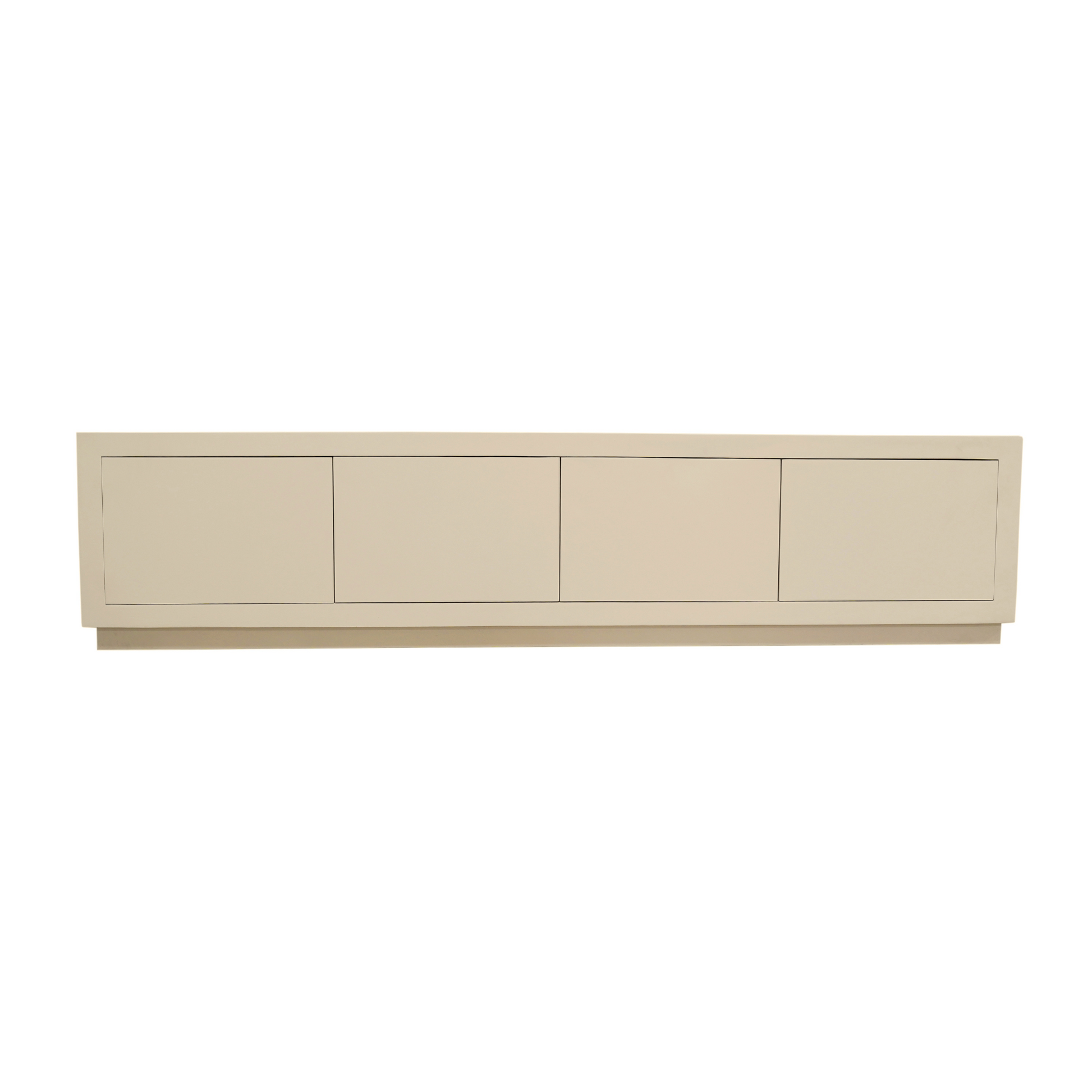 Helles Lowboard Brussel Sand 200 von lefurn.de mit modernem Design und Stauraum, auf hellem Holzhintergrund zu sehen.