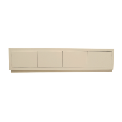 Helles Lowboard Brussel Sand 200 von lefurn.de mit modernem Design und Stauraum, auf hellem Holzhintergrund zu sehen.