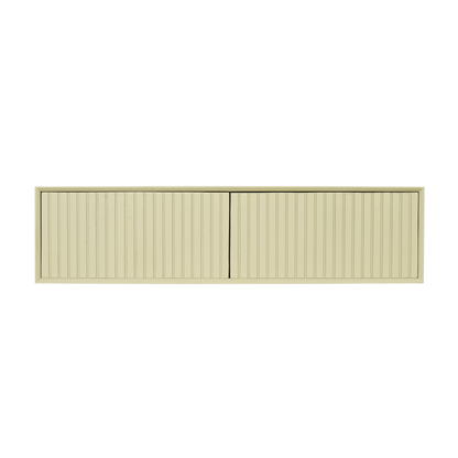 Helles Lowboard Madison Sand von lefurn.de, mit Stauraum und modernem Design, auf Holzfußboden stehend
