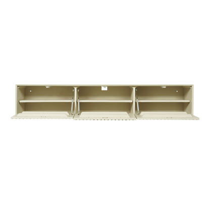Helles Lowboard Madison Sand 160 S von lefurn.de mit Stauraum, modernes Design, Holzoptik, für Wohnzimmer geeignet
