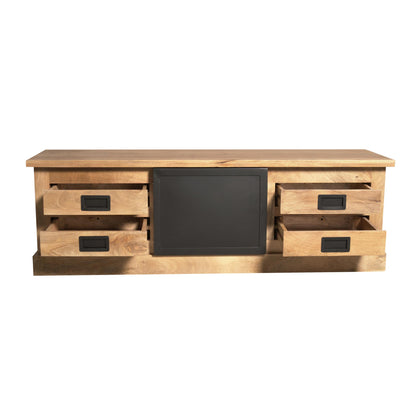 Moderner Lowboard Noa 155 von lefurn.de mit Holzoptik und Stauraum, ideal für Wohnzimmer und TV.