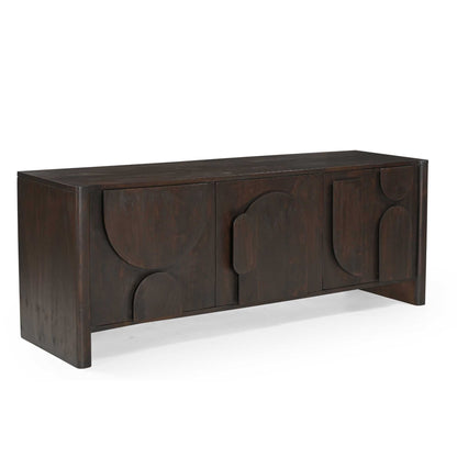 Helles Lowboard Zano 150 von lefurn.de mit Stauraum und modernen Design für das Wohnzimmer.