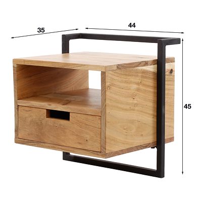 Moderner Nachtschrank Air Solid von lefurn.de mit stilvollem Design und praktischem Stauraum, in einem eleganten Schlafzimmer.