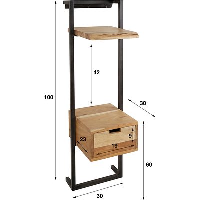 Moderner Nachtschrank Air Solid XS von lefurn.de, aus Holz mit Schublade und Ablagefläche, ideal fürs Schlafzimmer.