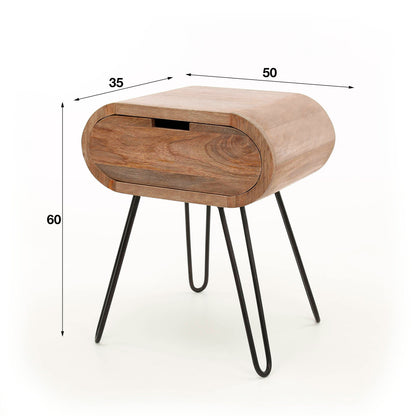 Nachtschrank Barrel von lefurn.de, moderner Nachtschränk mit Holzoptik und Stauraum, stilvoll für Schlafzimmer.