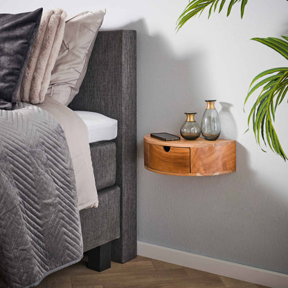 Nachtschrank Curve von lefurn.de, moderner Nachtschränk für Schlafzimmer, mit stilvollem Design und praktischer Ablagefläche