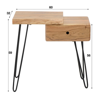 Moderner Nachtschrank Edge L von lefurn.de mit Holzoberfläche und Stauraum, ideal für Schlafzimmer.