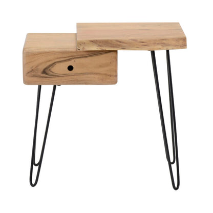 Nachtschrank Edge R von lefurn.de aus Holz mit Schublade und Ablagefläche, modernes Design für Schlafzimmer.