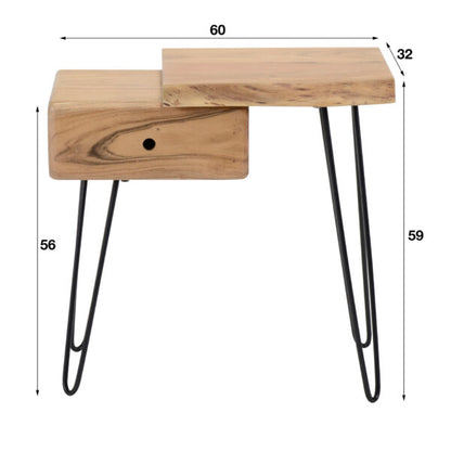 Nachtschrank Edge R von lefurn.de mit modernem Design und Stauraum, abgebildet auf einem minimalistischen Schlafzimmerbild
