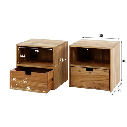 Moderner Nachtschrank Flat 3 von lefurn.de mit schlichter Oberfläche und praktischem Stauraum, ideal für Schlafzimmer.