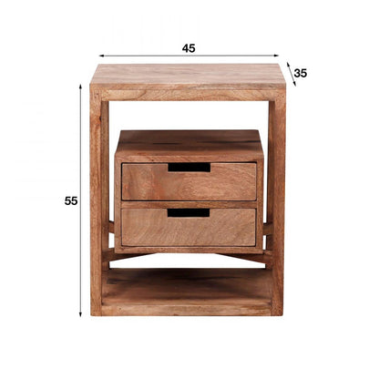 Nachtschrank Sahara 2SK von lefurn.de, moderner Nachtschränk mit Stauraum und stilvollem Design, braun und rechteckig.