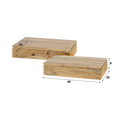 Set aus zwei Nachtschränken von lefurn.de, moderne Nachtschrank-Design mit Schubladen in hellem Holzfinish.