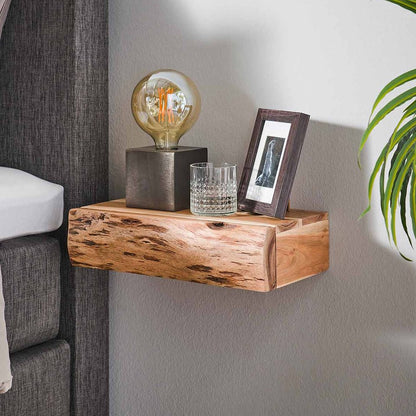 Nachtschrank Set im Baumdesign von lefurn.de, zwei stilvolle Nachtschränke mit Holzoptik und praktischen Ablagen.