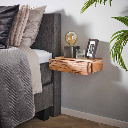 Zwei Nachtschränke im Set mit Baum-Motiv, stilvoller Nachtschrank von lefurn.de, modernes Design, Holzoptik, für Schlafzimmer.