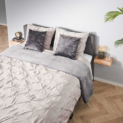Zwei Nachtschränke im Set Tree XS von lefurn.de, moderne Nachttische mit Holzoptik und Stauraum, auf hellgrauem Hintergrund.
