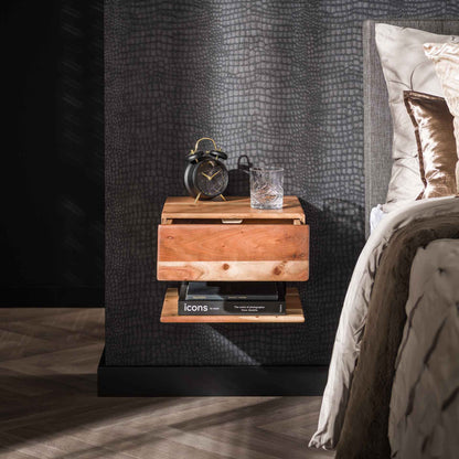 Moderner Nachtschrank von lefurn.de mit Ablagefläche und Stauraum, ideal für Schlafzimmer, in hellem Holzdesign.