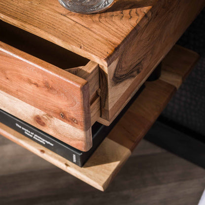 Moderner Nachtschrank von lefurn.de mit Regalfläche und Schublade, ideal für Schlafzimmer, aus Holz gefertigt