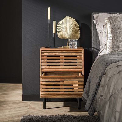 Moderner Nachtschrank von lefurn.de mit Schublade und Stauraum, elegantes Design für Schlafzimmer.