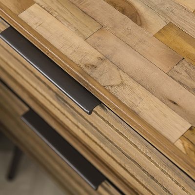 Moderner Nachtschrank Teca Slim von lefurn.de mit schlichtem Design und Stauraum, in hellgrauer Optik.