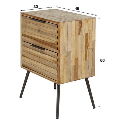 Moderner Nachtschrank Teca Slim von lefurn.de mit schmalem Design, aus Holz gefertigt, ideal für Schlafzimmer und Stauraum