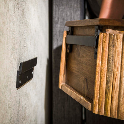 Runder Nachtschrank Wave von lefurn.de mit modernem Design, Holztischplatte und Stauraum für Schlafzimmer.