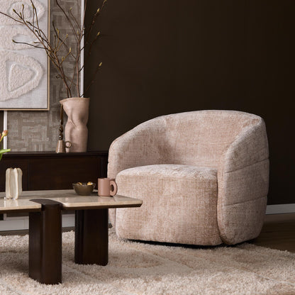 Bequemer Loungesessel Yara in Clay-Farbe, Relaxsessel von lefurn.de mit weichem Sitzpolster und stilvollem Design