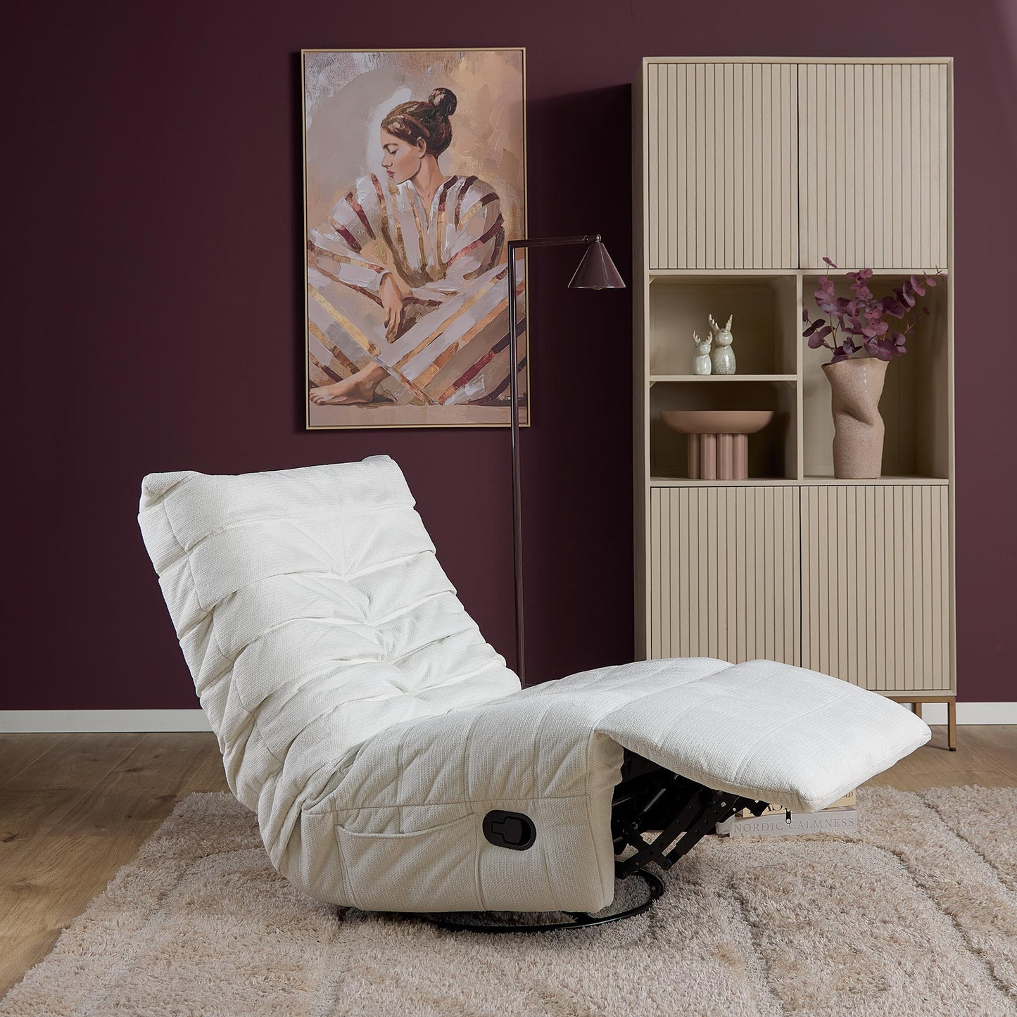 Bequemer Relaxsessel Zen Naturel von lefurn.de mit komfortabler Sitzfläche und stilvollem Naturlook, ideal zum Entspannen.