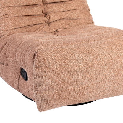 Bequemer Relaxsessel Zen Pink von lefurn.de mit gepolstertem Sitz und weichem Bezug in zartem Rosa, ideal für entspannte Stunden.