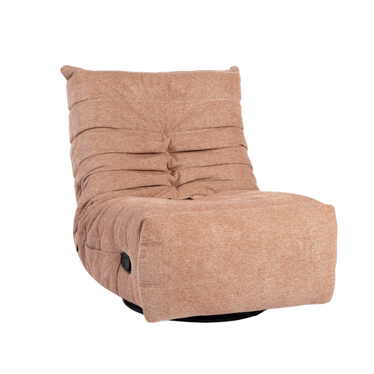Bequemer Relaxsessel Zen in Pink von lefurn.de mit weichem Stoff und ergonomischem Design, ideal zum Entspannen.
