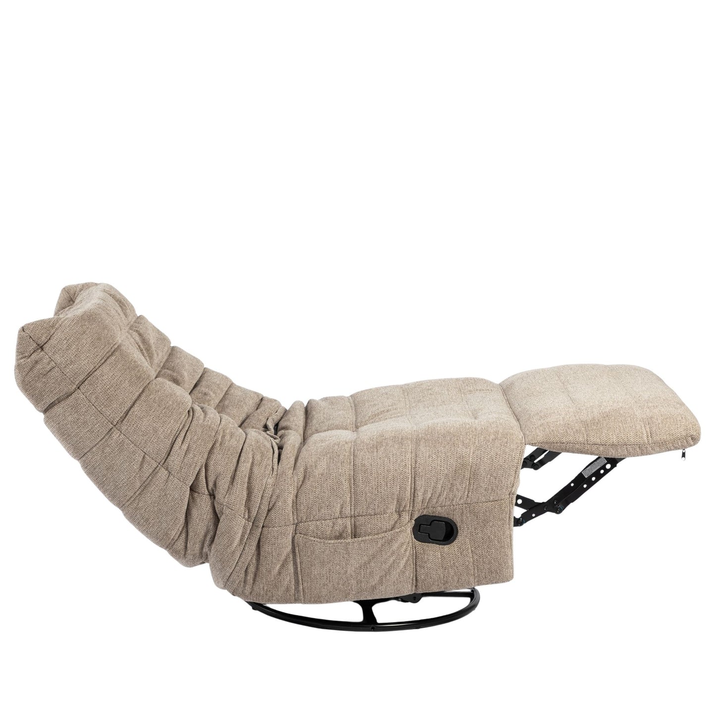 Relaxsessel Zen in Taupe von lefurn.de, bequemer Sitzsessel mit weicher Polsterung und modernem Design, Nahaufnahme
