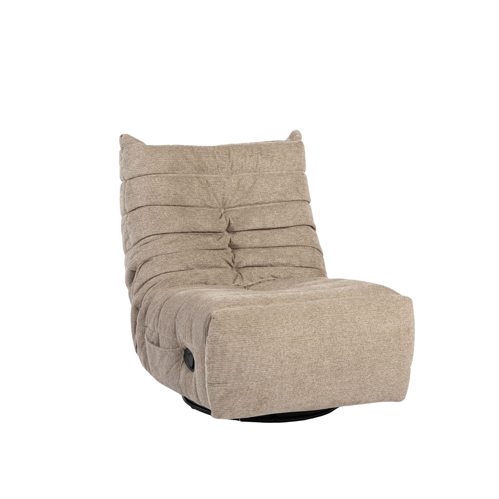 Bequemer Relaxsessel Zen in Taupe mit softem Stoffbezug, ergonomischer Form und stilvollem Design, von lefurn.de