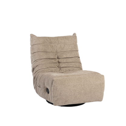 Bequemer Relaxsessel Zen in Taupe mit softem Stoffbezug, ergonomischer Form und stilvollem Design, von lefurn.de