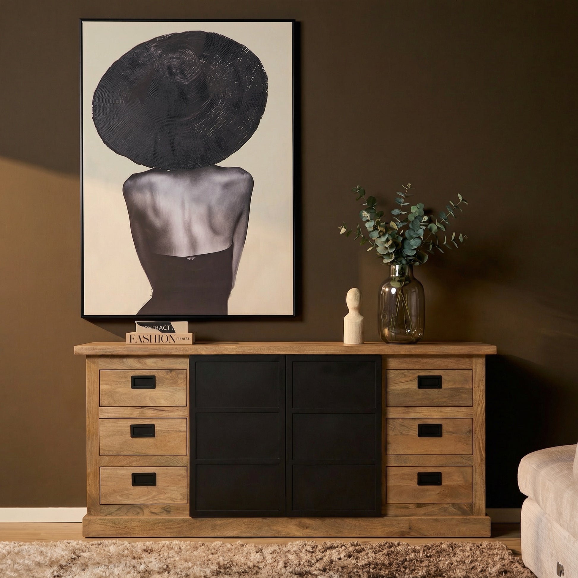 Moderner Sideboard Noa 200 von lefurn.de mit klaren Linien und Stauraum, aus Holz in hellem Finish.