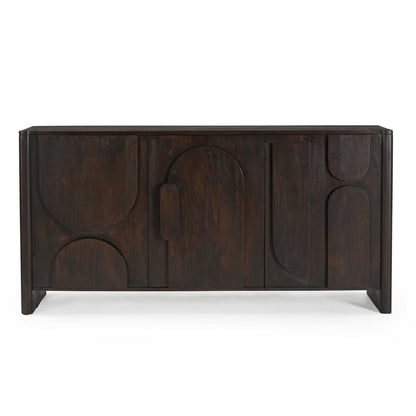 Moderner Zano Sideboard 160 cm von lefurn.de mit Holzoptik, vier Türen und Stauraum, ideal für Wohnzimmer und Esszimmer.