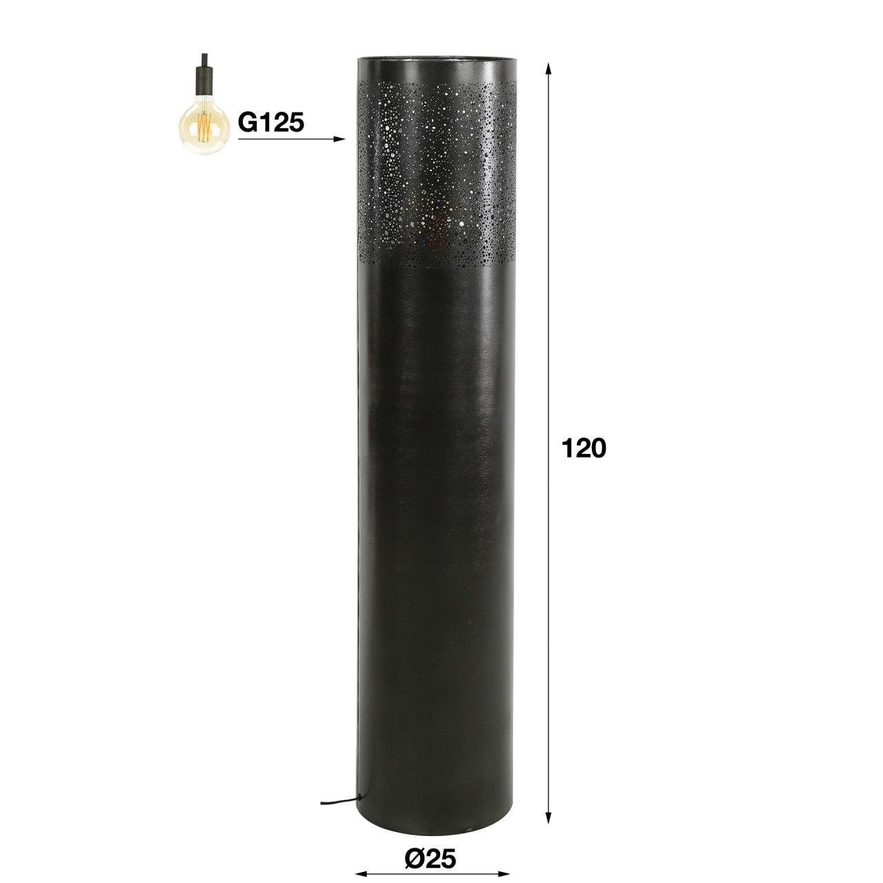 Zylinder Stehlampe von lefurn.de mit modernem Design und neutraler Farbgebung, ideal für Wohnzimmer oder Schlafzimmer.