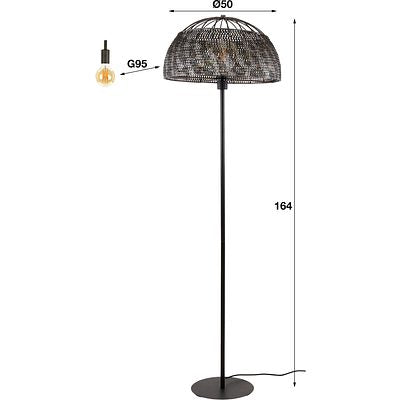 Moderne Stehlampe Armor Open von lefurn.de mit stilvollem Design und offenen Lampenschirm, ideal für Wohnzimmer oder Büro.