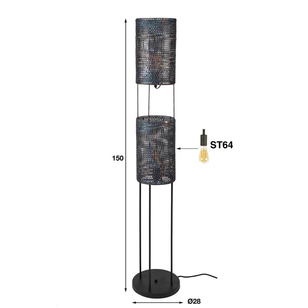 Moderne Armor Tube Stehlampe von lefurn.de mit schlankem Design und robustem Lampenschirm, ideal für Wohnzimmer oder Büro.