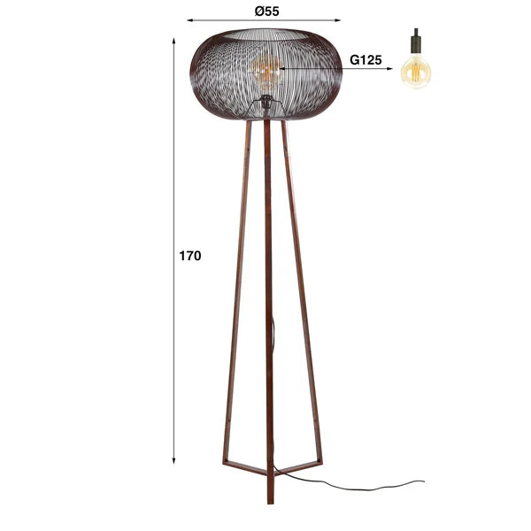 Stehlampe aus Kupfer von lefurn.de, modernes Design 