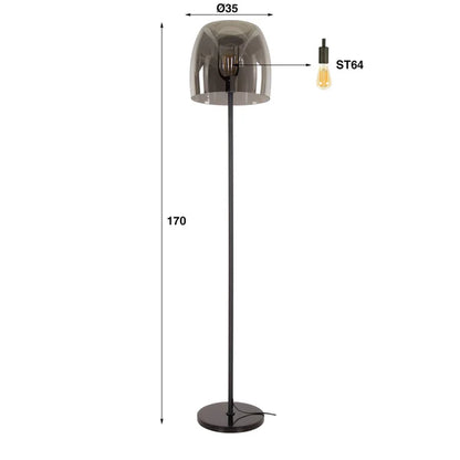 Moderne Stehlampe Drift aus Glas von lefurn.de, mit eleganter Designs und klaren Linien, ideal für Wohnzimmer und Leseecken
