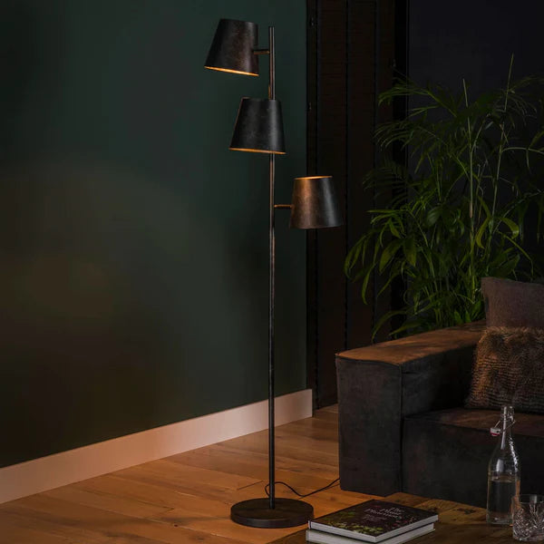 Moderne Stehlampe Kinetic von lefurn.de mit eleganter Design, stehende Leuchte mit beweglichen Elementen, ideal für Wohnzimmer.
