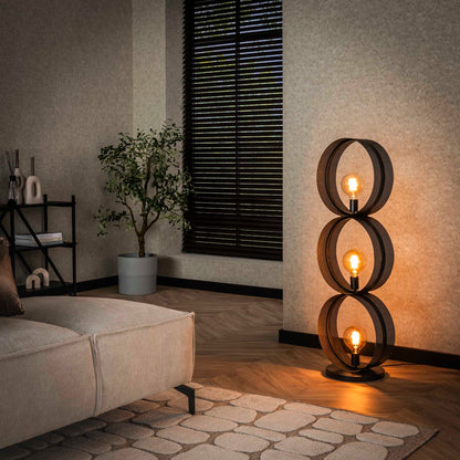 Moderne Stehlampe Lochblech 3L von lefurn.de mit Lochmuster, stilvoller Beleuchtung für Wohnzimmer und Schlafzimmer.