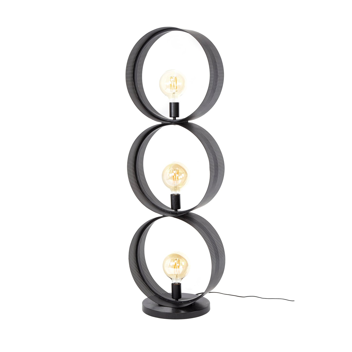 Moderne Stehlampe Lochblech 3L von lefurn.de mit Lochmuster, stimmungsvoller Beleuchtung, stilvolles Design für Wohnzimmer.