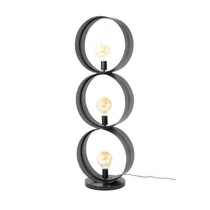 Moderne Stehlampe Lochblech 3L von lefurn.de mit Lochmuster, stimmungsvoller Beleuchtung, stilvolles Design für Wohnzimmer.